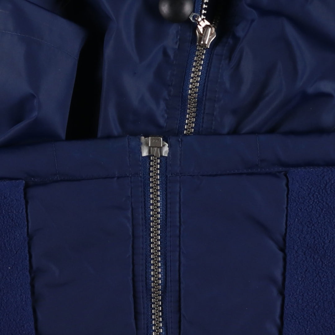 90s-00'S Adidas back logo padded hoodie puffer jacket, men's size XL (approx.) Nylon navy blue type Vintage Second Hand