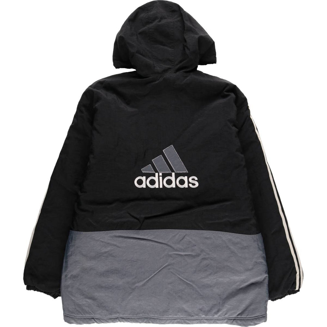 90s-00'S Adidas padded hoodie/puffer jacket, men's size L (approx.) Nylon black type Vintage Second Hand