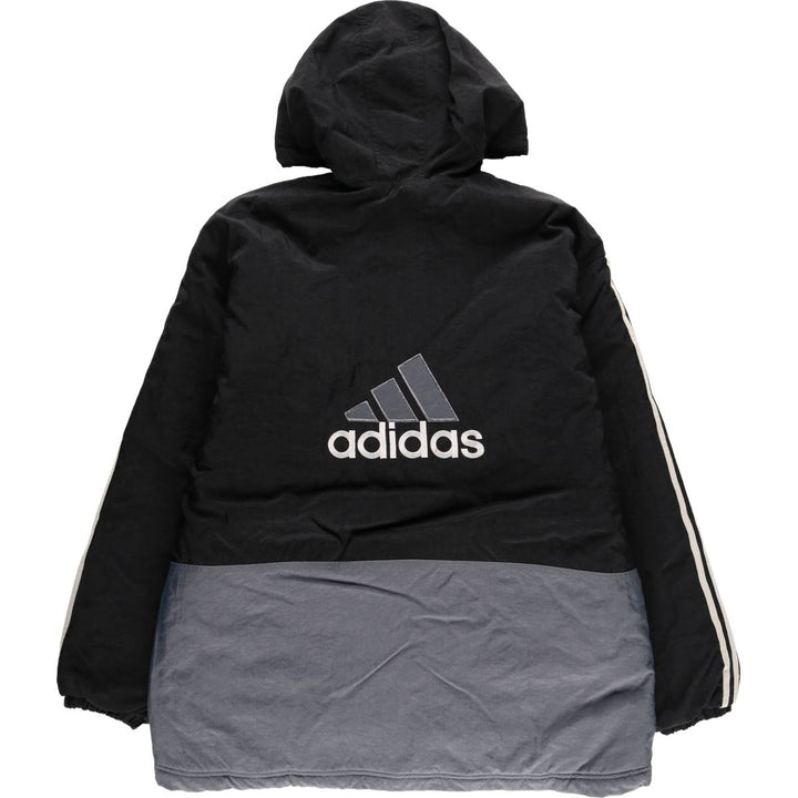 90s-00'S Adidas padded hoodie/puffer jacket, men's size L (approx.) Nylon black type Vintage Second Hand