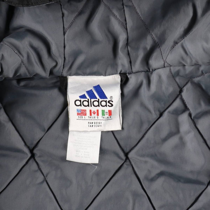 90s-00'S Adidas padded hoodie/puffer jacket, men's size L (approx.) Nylon black type Vintage Second Hand