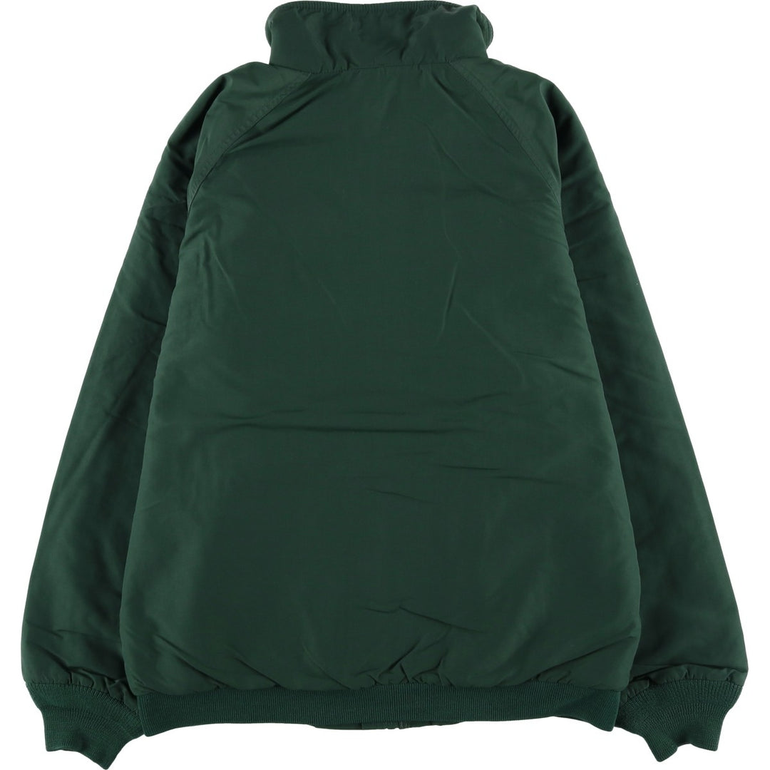 80s-90'S Lands' End padded puffer jacket, made in USA, men's size M equivalent. Nylon dark green Vintage Second Hand