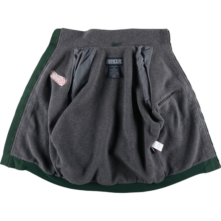 80s-90'S Lands' End padded puffer jacket, made in USA, men's size M equivalent. Nylon dark green Vintage Second Hand