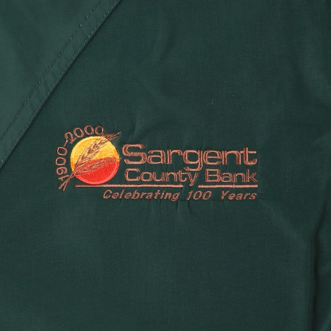 80s-90'S Lands' End padded puffer jacket, made in USA, men's size M equivalent. Nylon dark green Vintage Second Hand