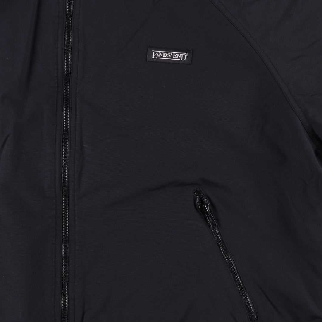 80s-90'S Lands' End nylon jacket, men's size XL (approx.) Nylon black type Vintage Second Hand