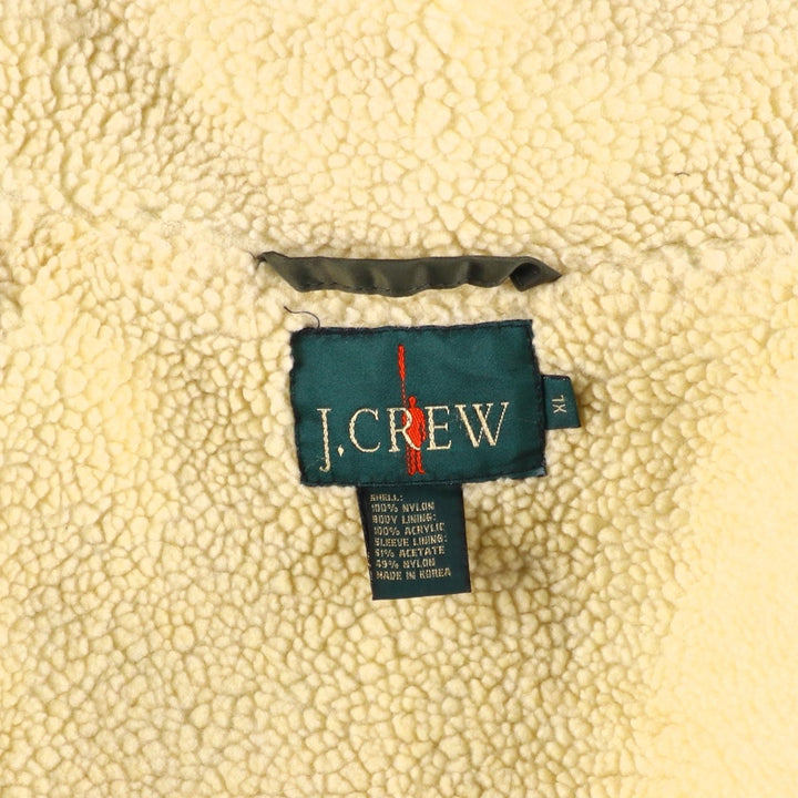 90'S J.Crew nylon jacket, men's size XL (approx.) Nylon Khaki type sage green Vintage Second Hand