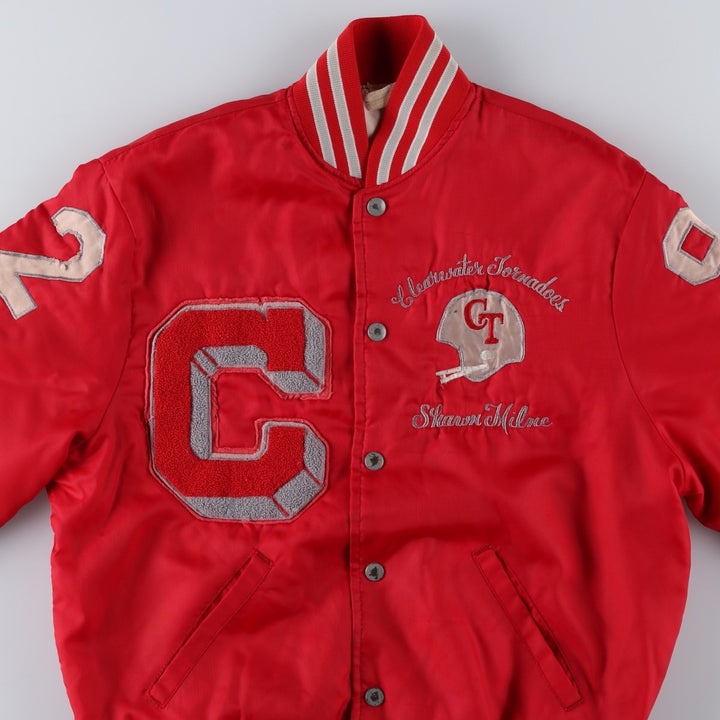 Padded varsity jacket/award jacket, men's size M (approx.), vintage style. unclear red type Vintage Second Hand