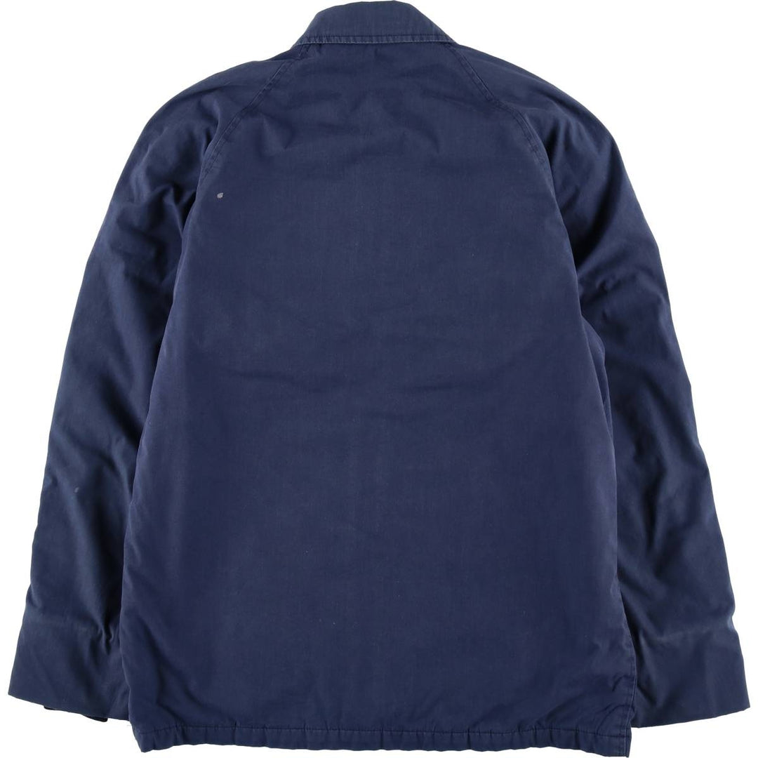 1980'S US Military Issue Utility Jacket, Made in USA, Size 40L (Men's L equivalent), Vintage polyester navy blue type Vintage Second Hand