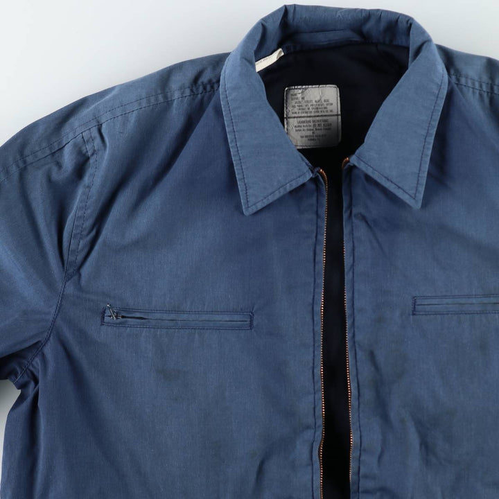 Genuine US military issue, 1990'S military utility jacket, made in USA, men's size L equivalent. polyester navy blue type Vintage Second Hand
