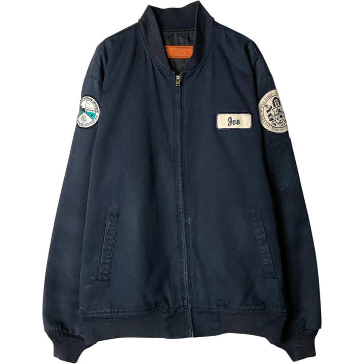 Vintage 1990'S Red Kap work jacket, made in the USA, size L, men's polyester navy blue type Vintage Second Hand