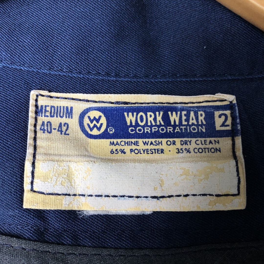 1960s-1970'S Workwear Work Jacket, Men's Size M (approx.), Vintage polyester navy blue type Vintage Second Hand