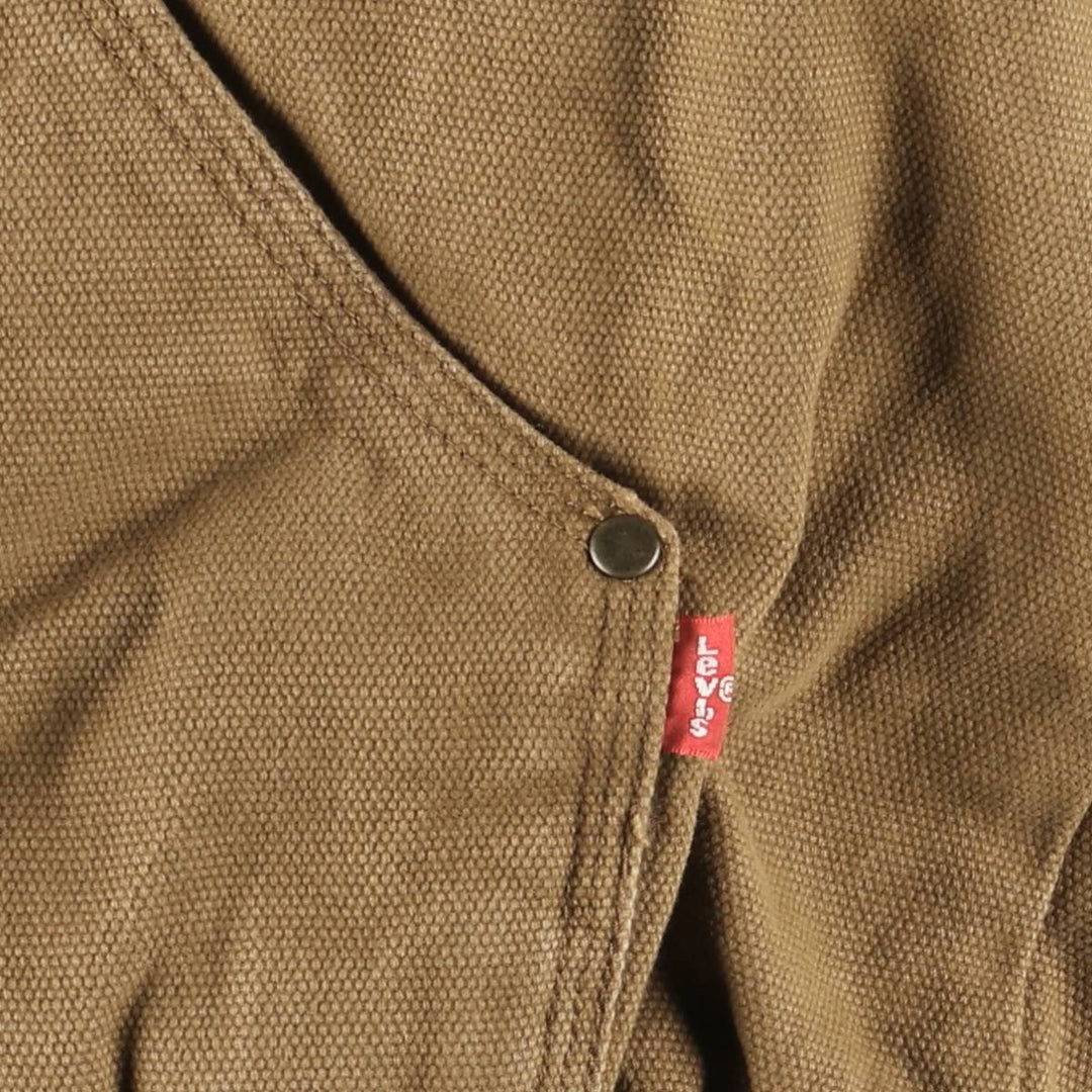 Levi's padded duck canvas full-zip hoodie, men's size L (approx.) cotton brown type Vintage Second Hand