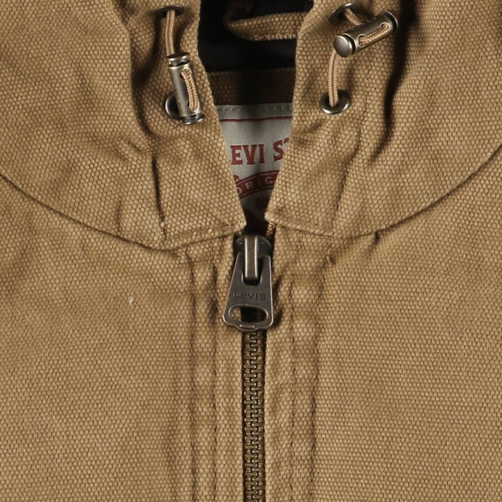 Levi's padded duck canvas full-zip hoodie, men's size L (approx.) cotton brown type Vintage Second Hand