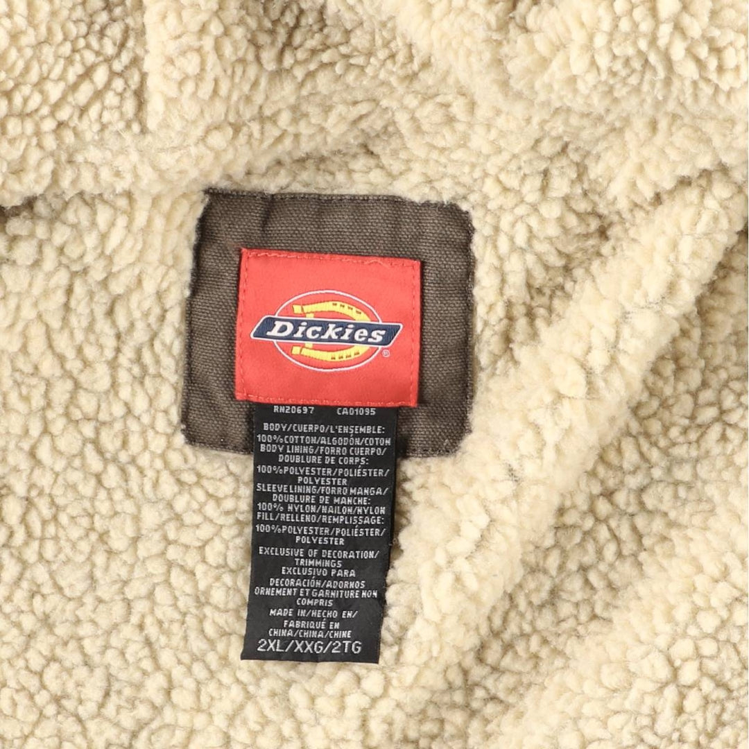 Dickies padded duck canvas full-zip hoodie, men's size XXL. cotton brown type Vintage Second Hand