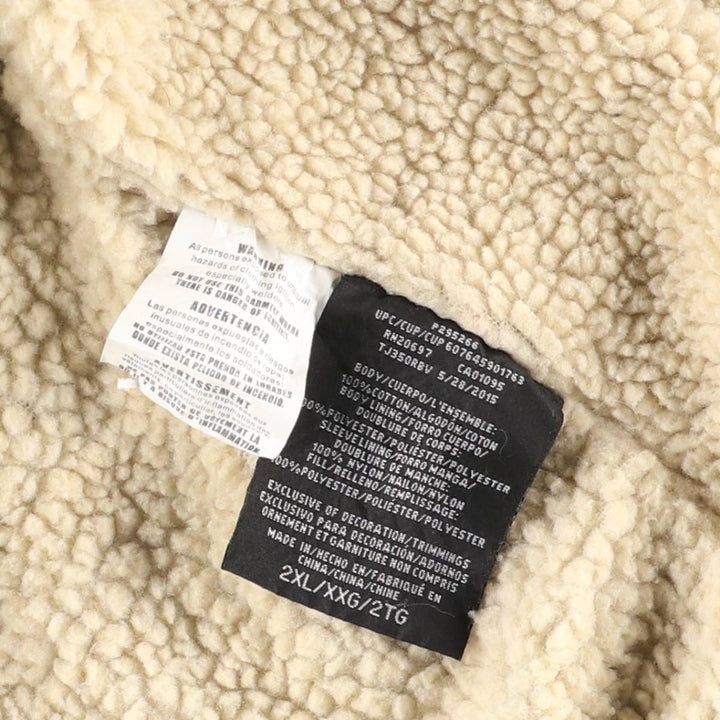 Dickies padded duck canvas full-zip hoodie, men's size XXL. cotton brown type Vintage Second Hand