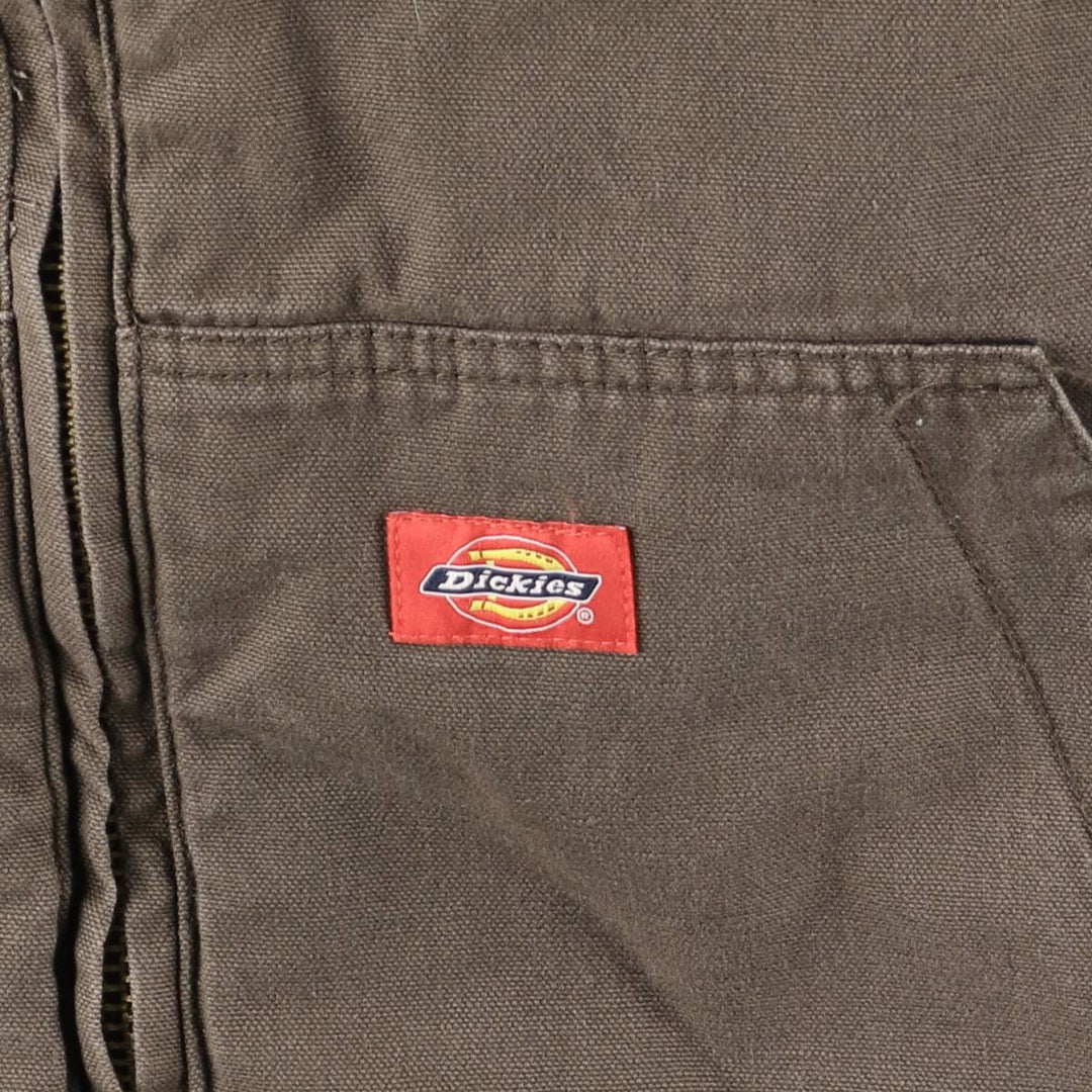 Dickies padded duck canvas full-zip hoodie, men's size XXL. cotton brown type Vintage Second Hand