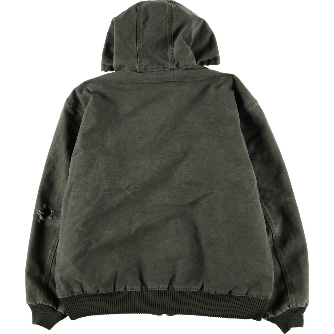 Carhartt Active Jacket, Padded Duck Full-Zip Hoodie, Men's XL cotton Khaki type Vintage Second Hand