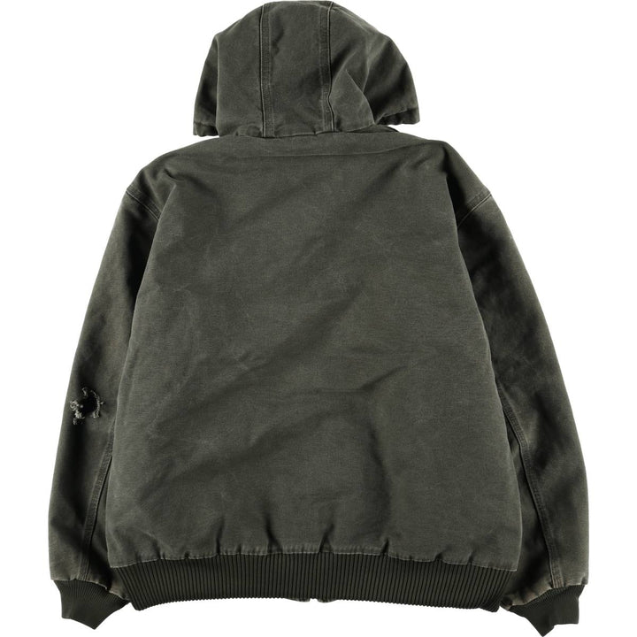 Carhartt Active Jacket, Padded Duck Full-Zip Hoodie, Men's XL cotton Khaki type Vintage Second Hand