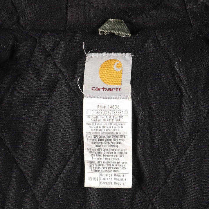 Carhartt Active Jacket, Padded Duck Full-Zip Hoodie, Men's XL cotton Khaki type Vintage Second Hand