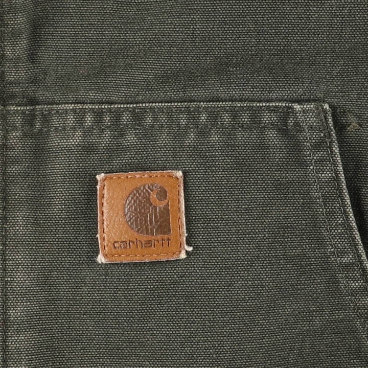Carhartt Active Jacket, Padded Duck Full-Zip Hoodie, Men's XL cotton Khaki type Vintage Second Hand