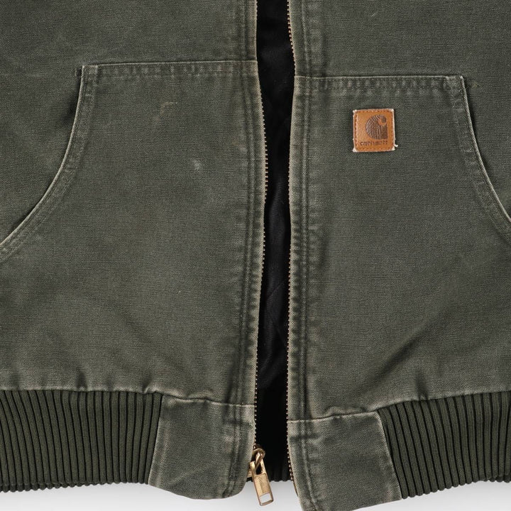 Carhartt Active Jacket, Padded Duck Full-Zip Hoodie, Men's XL cotton Khaki type Vintage Second Hand
