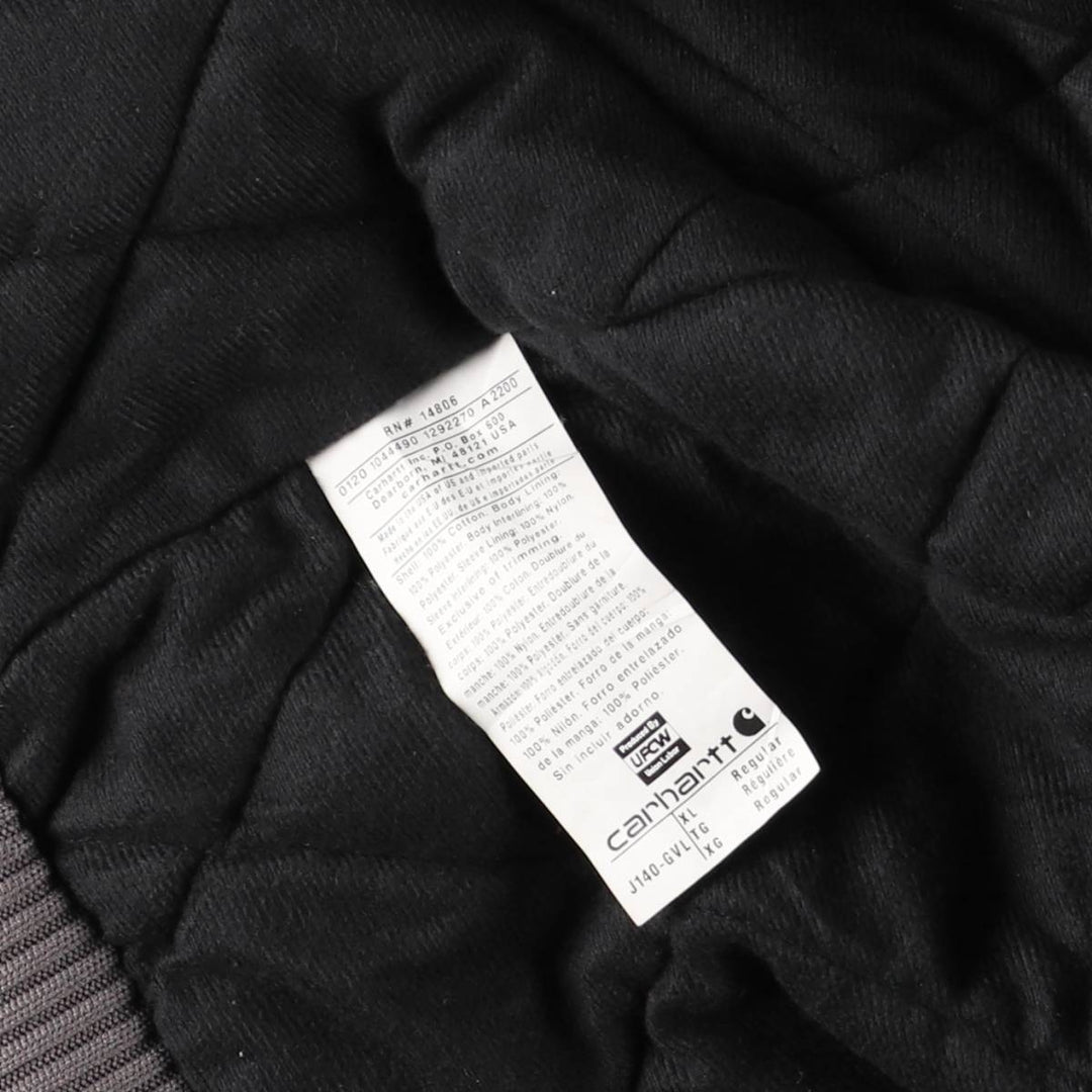 Carhartt Active Jacket, Padded Duck Full Zip Parka, Made in USA, Men's XL cotton gray type Vintage Second Hand