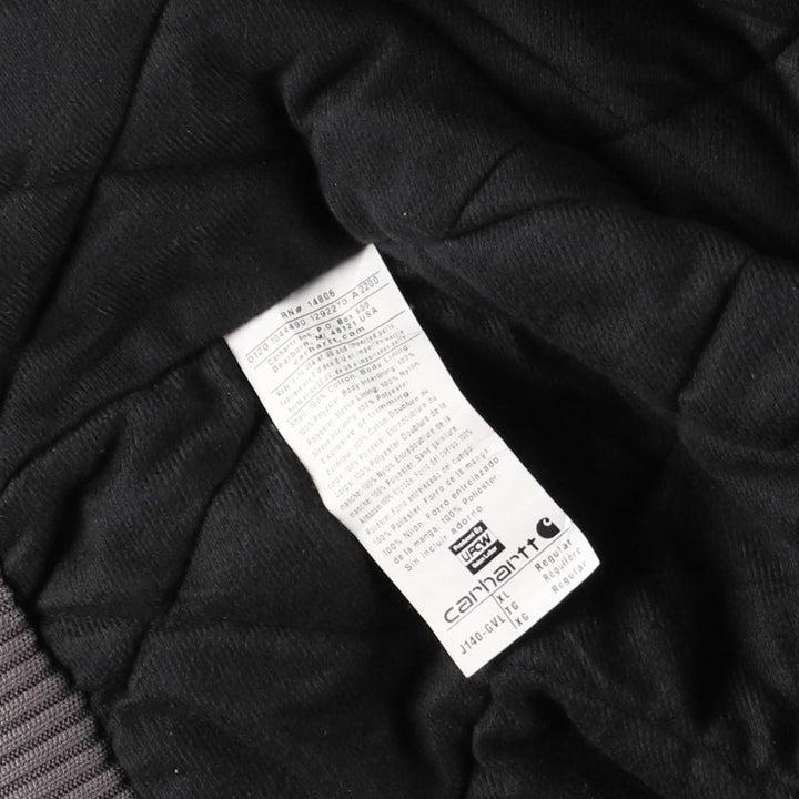 Carhartt Active Jacket, Padded Duck Full Zip Parka, Made in USA, Men's XL cotton gray type Vintage Second Hand