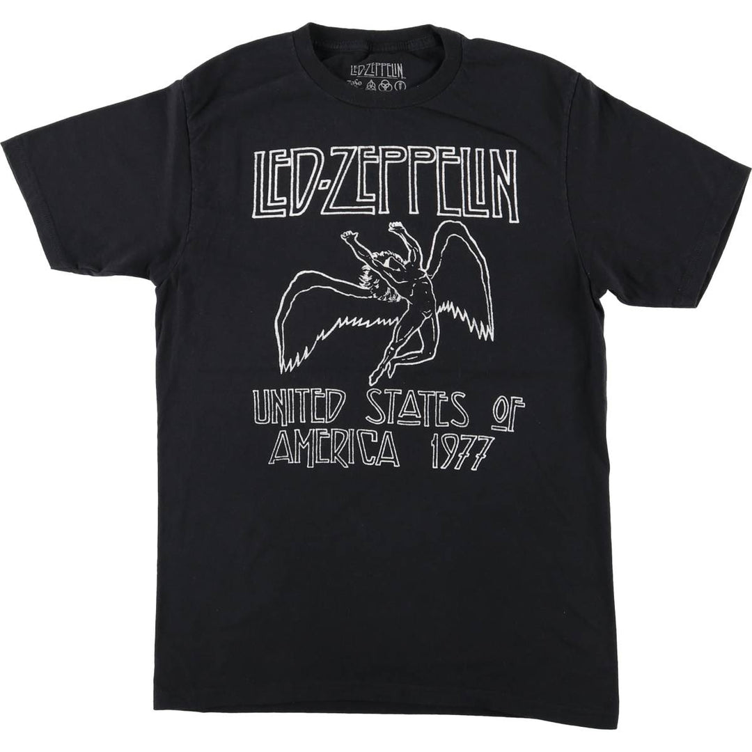 LED ZEPPELIN Led Zeppelin Band T-shirt Band T Men's S size cotton black type Vintage Second Hand