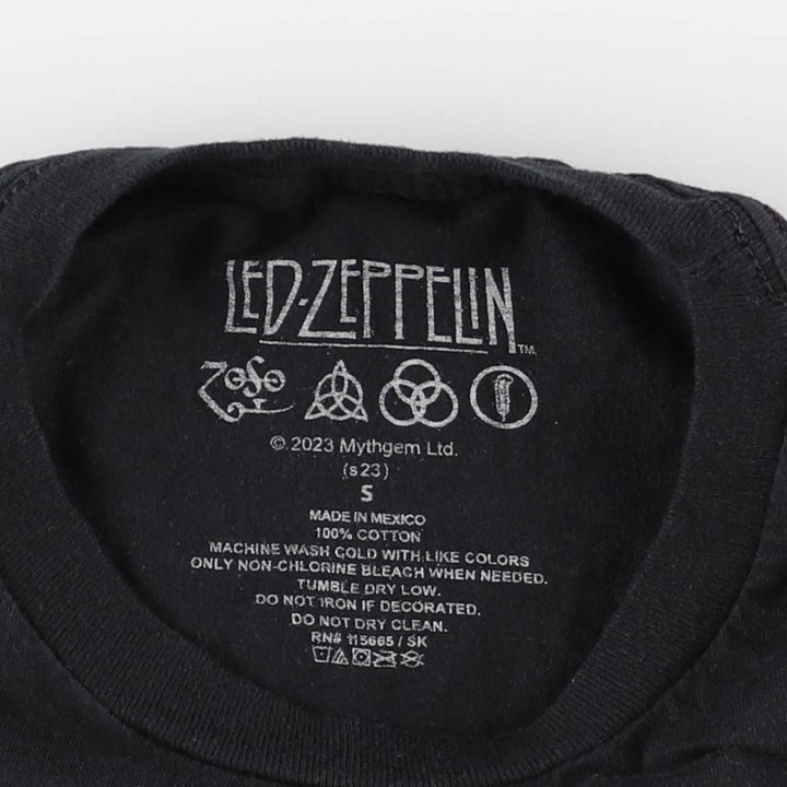 LED ZEPPELIN Led Zeppelin Band T-shirt Band T Men's S size cotton black type Vintage Second Hand