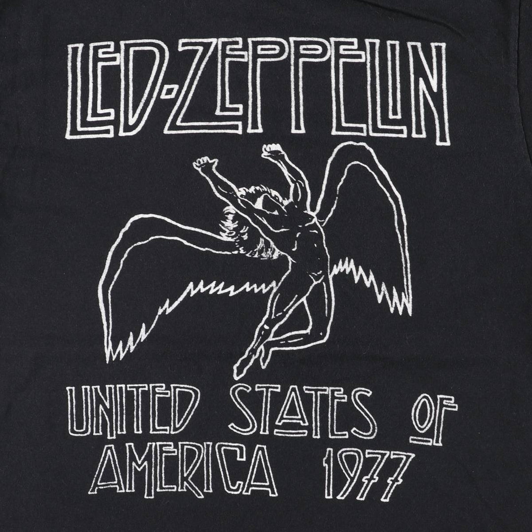 LED ZEPPELIN Led Zeppelin Band T-shirt Band T Men's S size cotton black type Vintage Second Hand