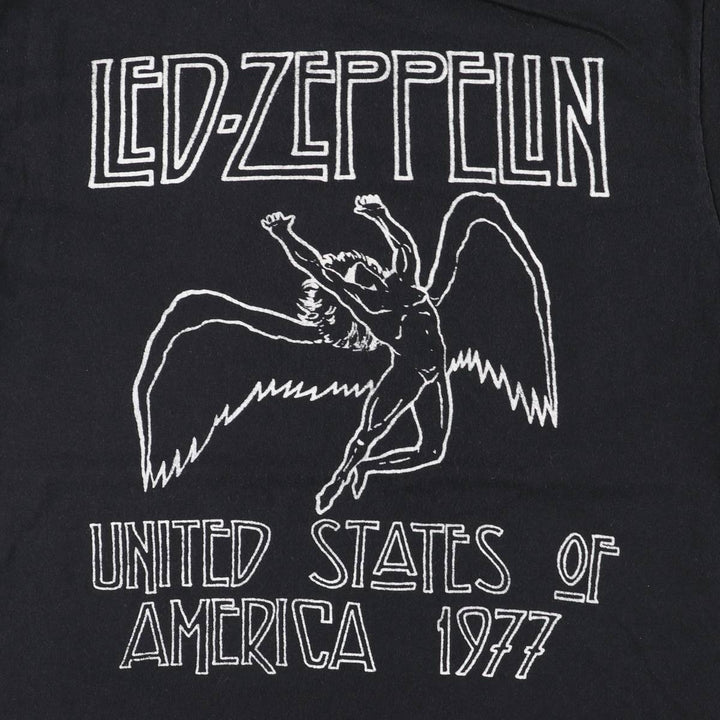 LED ZEPPELIN Led Zeppelin Band T-shirt Band T Men's S size cotton black type Vintage Second Hand