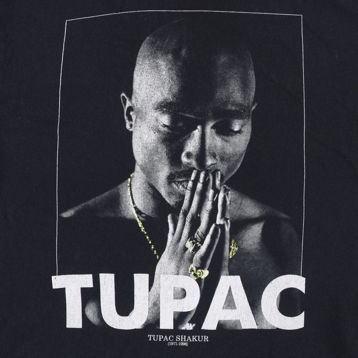 2pac Rap T-shirt, Men's L size unclear black type Vintage Second Hand