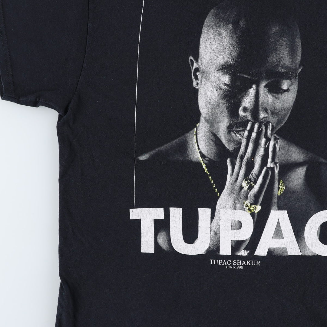 2pac Rap T-shirt, Men's L size unclear black type Vintage Second Hand