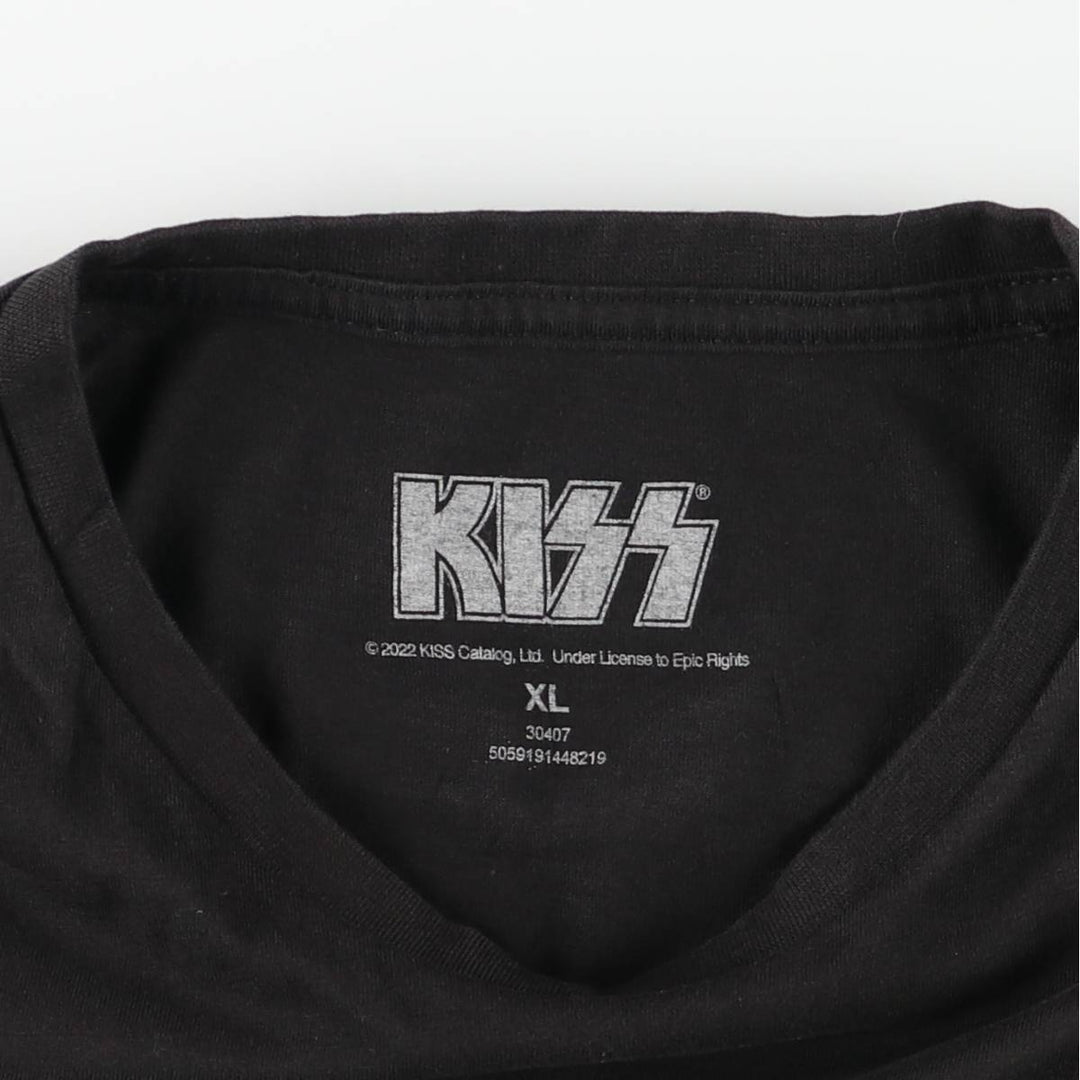 KISS Band T-shirt, Band T, Men's XL size cotton black type Vintage Second Hand