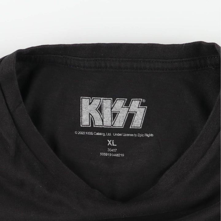 KISS Band T-shirt, Band T, Men's XL size cotton black type Vintage Second Hand
