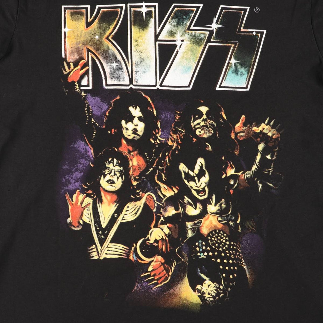 KISS Band T-shirt, Band T, Men's XL size cotton black type Vintage Second Hand