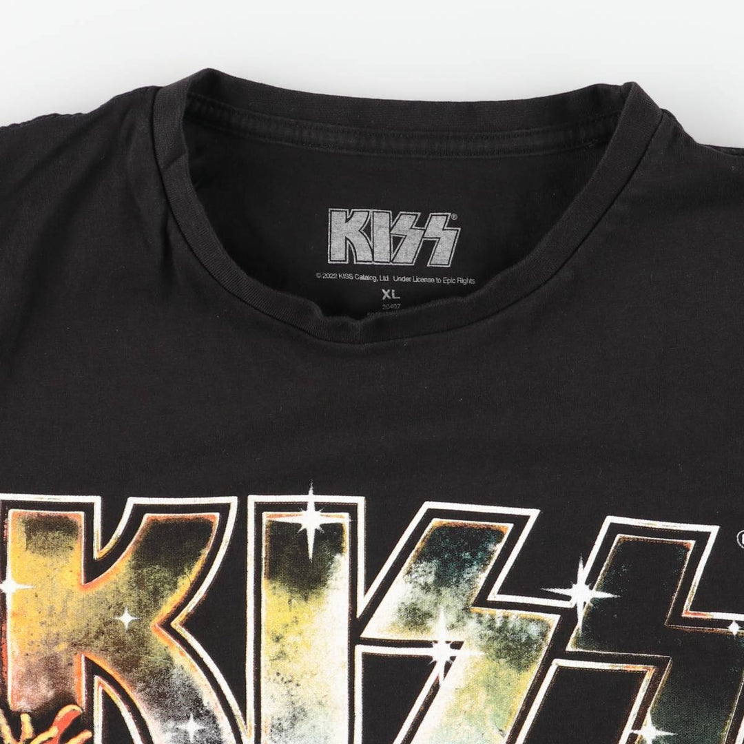 KISS Band T-shirt, Band T, Men's XL size cotton black type Vintage Second Hand