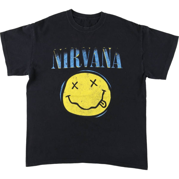 NIRVANA Nirvana Band T-shirt, Band T, Men's M size unclear black type Vintage Second Hand