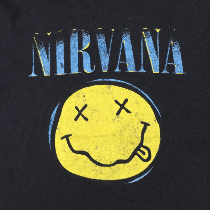 NIRVANA Nirvana Band T-shirt, Band T, Men's M size unclear black type Vintage Second Hand