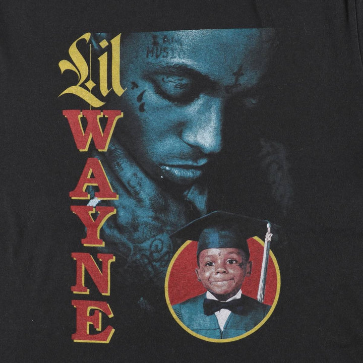 LIL WAYNE Rap T-shirt, Men's XL size cotton black type Vintage Second Hand