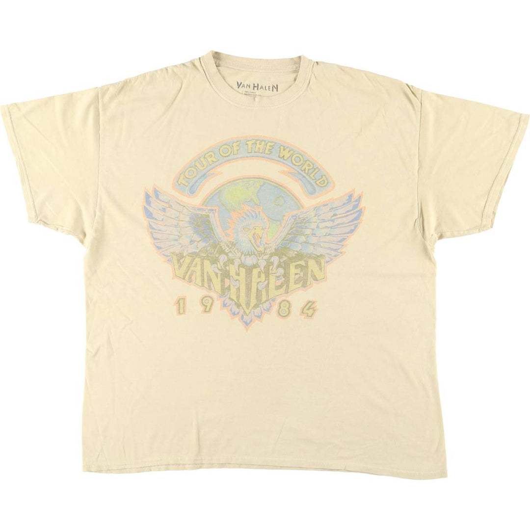 VAN HALEN band t-shirt, men's size XL. cotton yellow type Vintage Second Hand