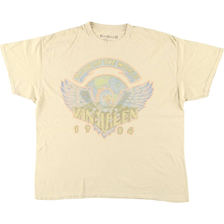 VAN HALEN band t-shirt, men's size XL. cotton yellow type Vintage Second Hand