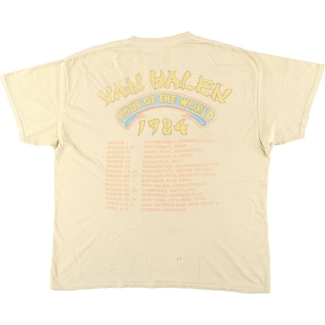 VAN HALEN band t-shirt, men's size XL. cotton yellow type Vintage Second Hand