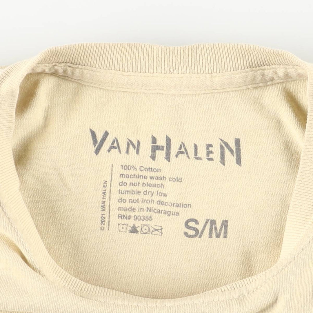 VAN HALEN band t-shirt, men's size XL. cotton yellow type Vintage Second Hand