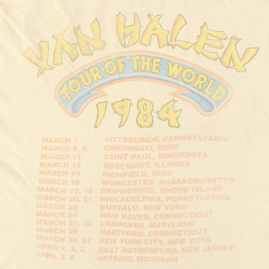 VAN HALEN band t-shirt, men's size XL. cotton yellow type Vintage Second Hand