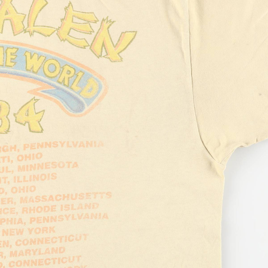 VAN HALEN band t-shirt, men's size XL. cotton yellow type Vintage Second Hand