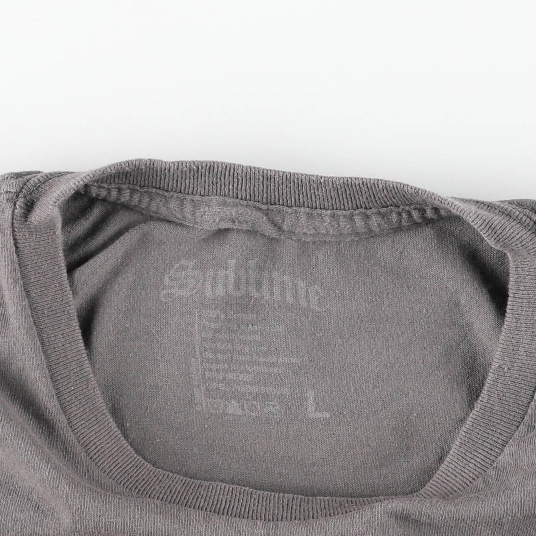 SUBLIME Band T-shirt, Men's L size cotton gray type Vintage Second Hand