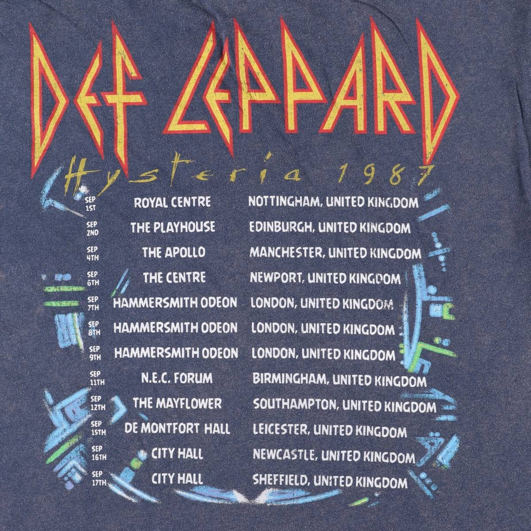 DEF LEPPARD Def Leppard Band T-shirt Band T Men's L size cotton navy blue type Vintage Second Hand