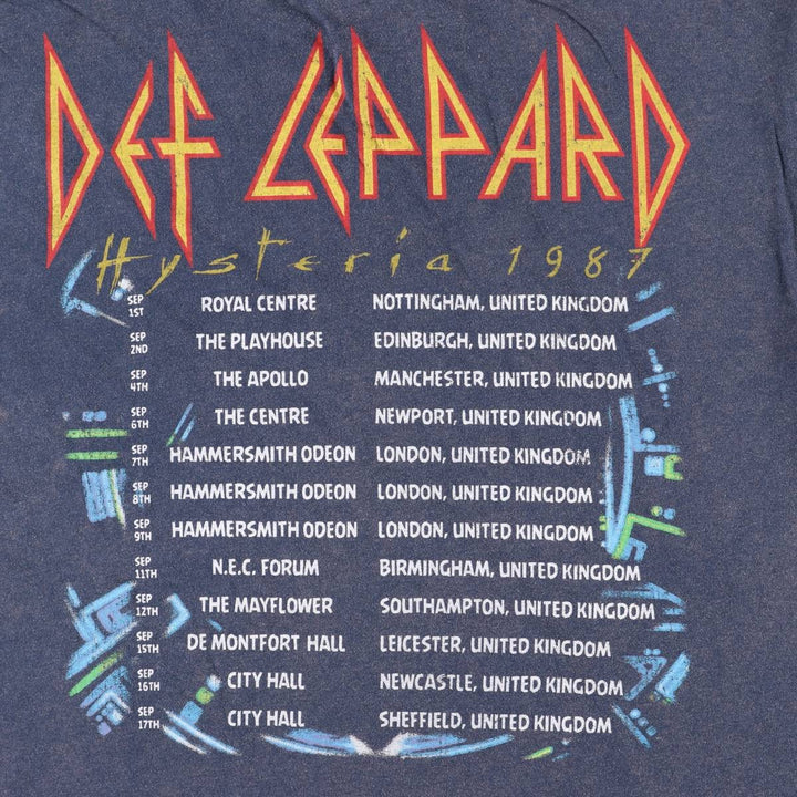 DEF LEPPARD Def Leppard Band T-shirt Band T Men's L size cotton navy blue type Vintage Second Hand