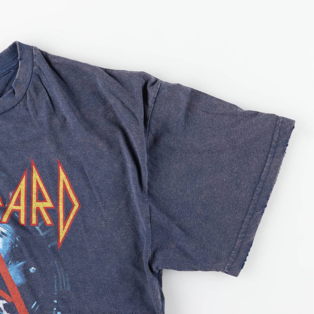 DEF LEPPARD Def Leppard Band T-shirt Band T Men's L size cotton navy blue type Vintage Second Hand