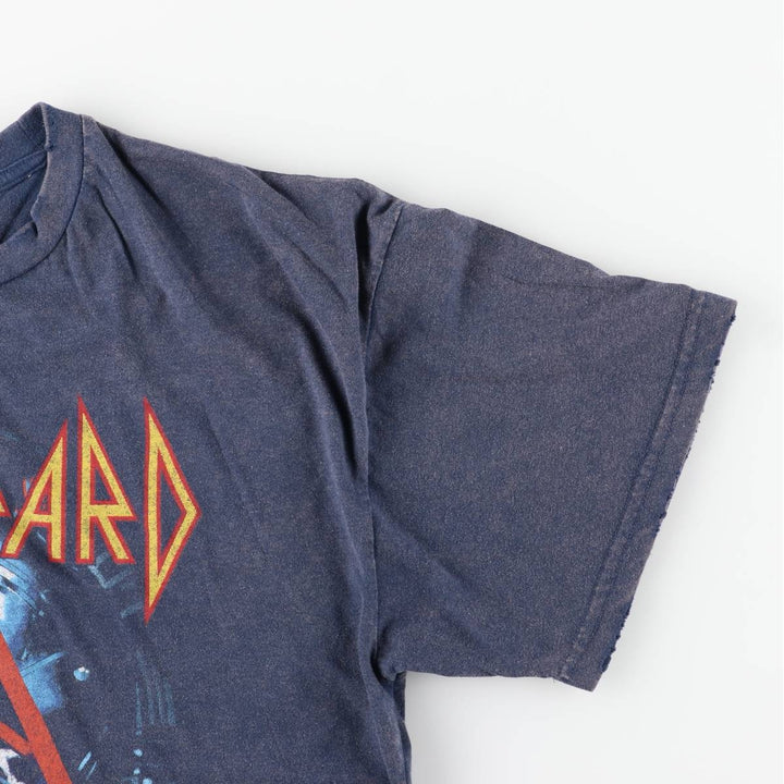 DEF LEPPARD Def Leppard Band T-shirt Band T Men's L size cotton navy blue type Vintage Second Hand